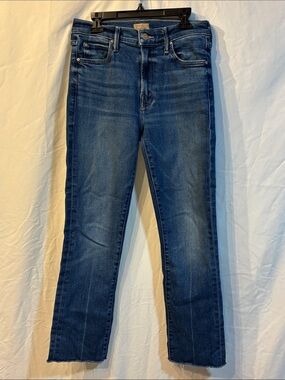 Mother The Rascal Ankle Fray Jeans Opposites Attract Wash Size 26